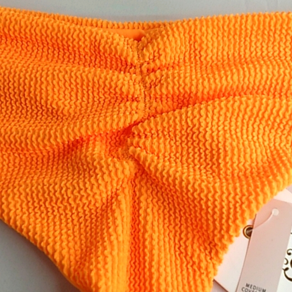 🎈Cyn & Luca Junior Size Small Bright Orange Ruched Back Solid Swim Bottom NWT - Picture 4 of 4